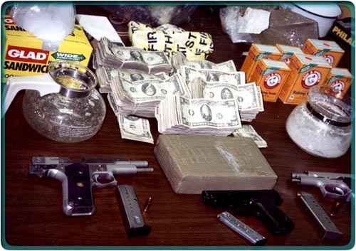 Drugs, money, guns