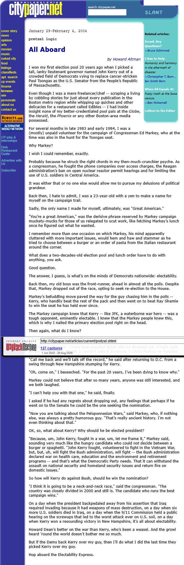 All Aboard Pretzel Logic Jan 29 2004