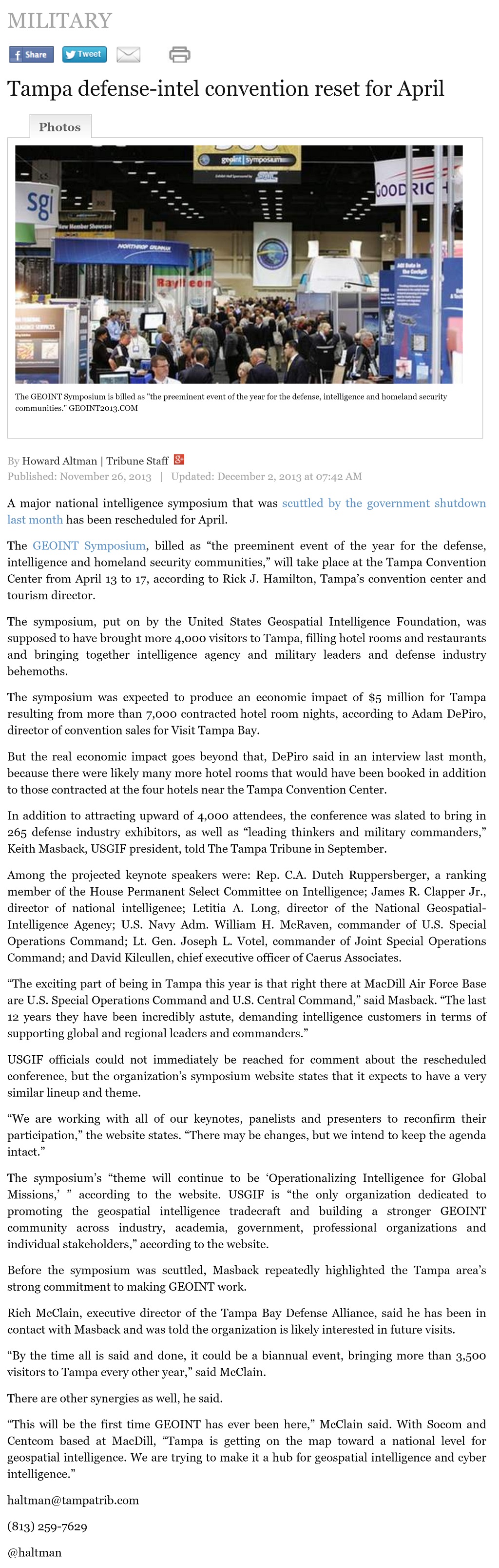 article Tampa defense-intel convention reset for April