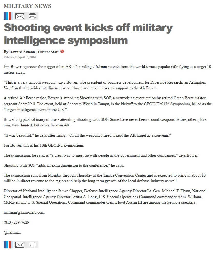 image of article Shooting event kicks off military intelligence symposium