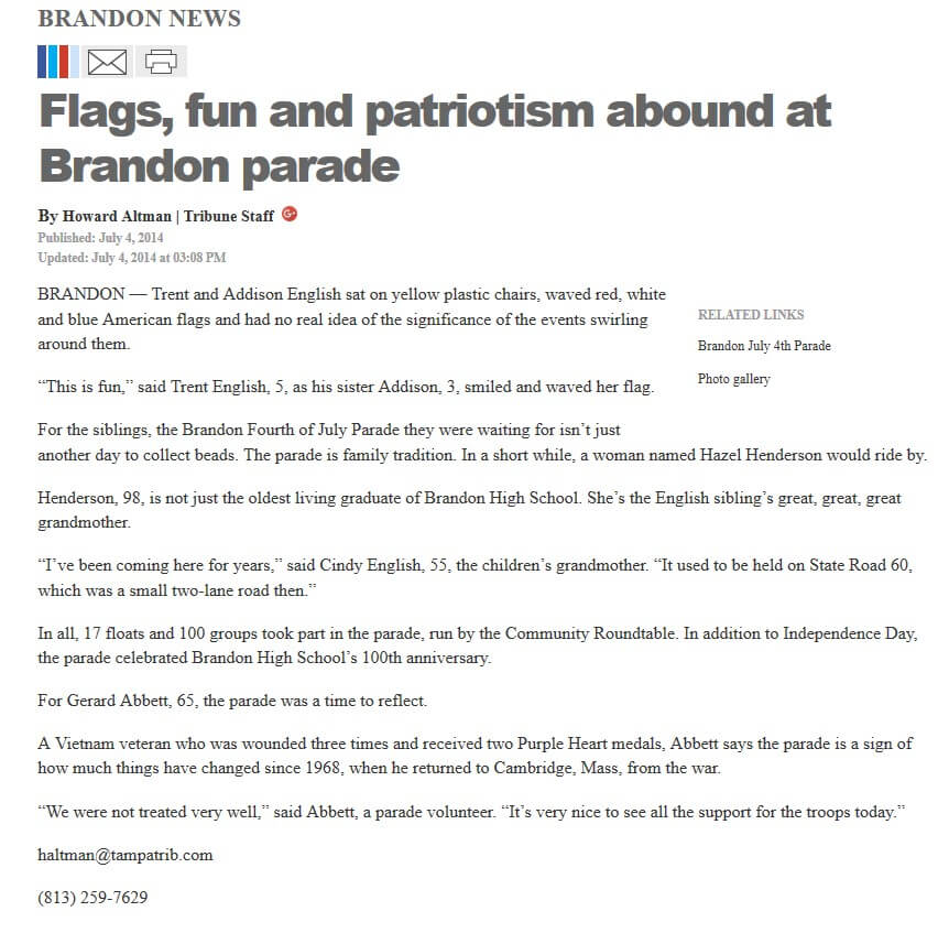 image of article Flags, fun and patriotism abound at Brandon parade