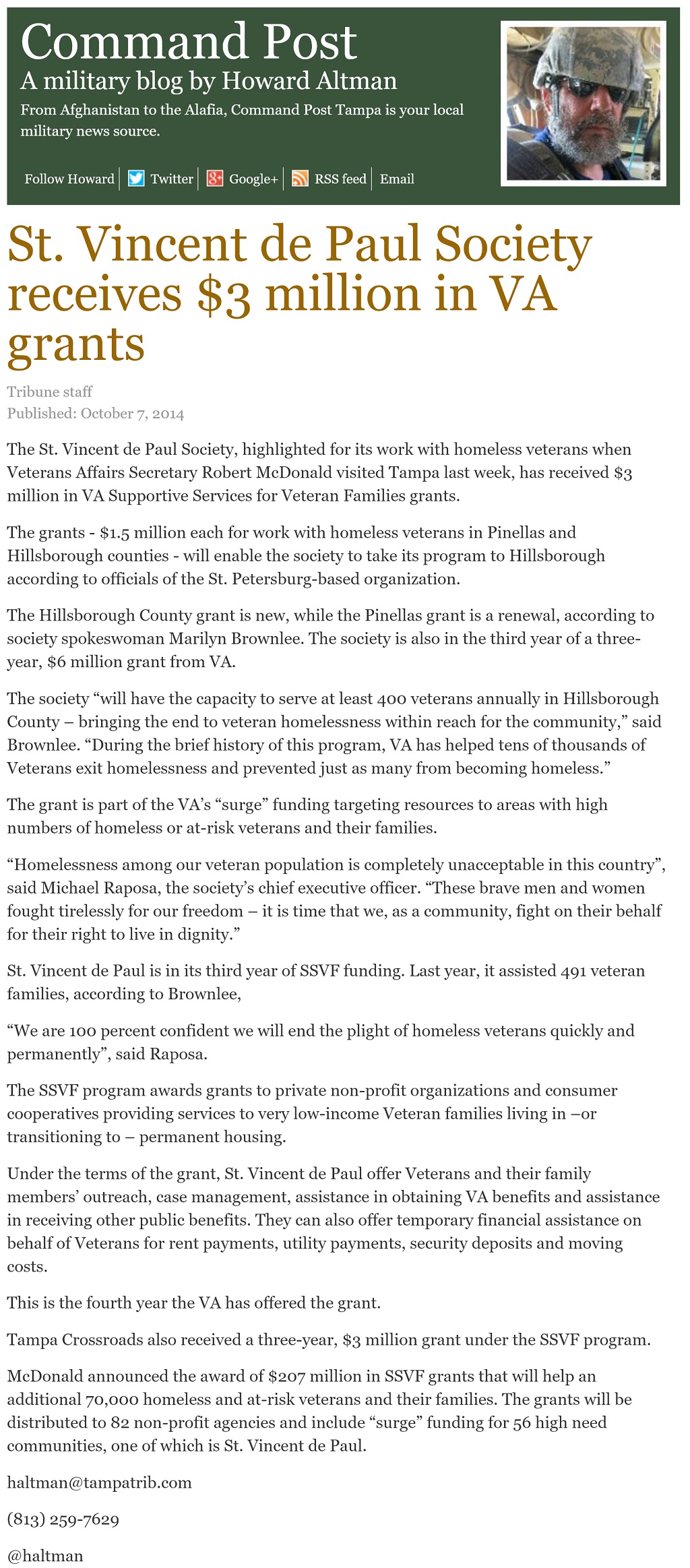 article St. Vincent de Paul Society receives $3 million in VA grants