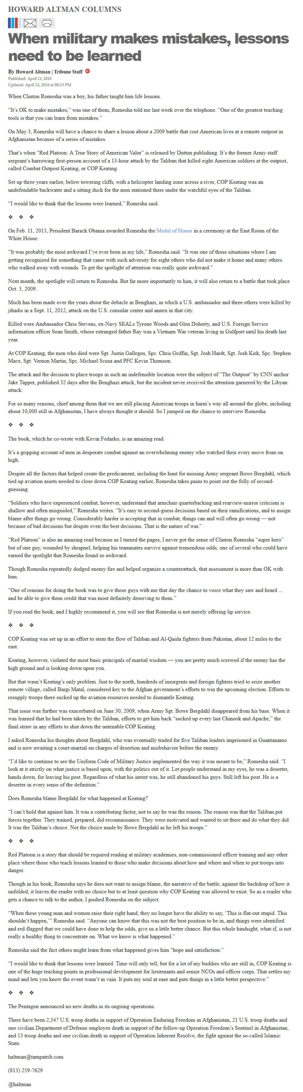 image of article When military makes mistakes, lessons need to be learned