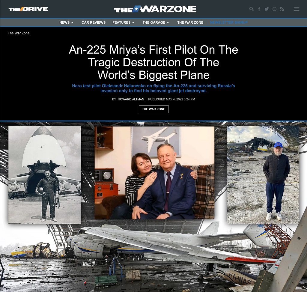 An-225 Mriyas First Pilot On The Tragic Destruction Of The Worlds Biggest Plane by Howard Altman, The War Zone 5/4/2022