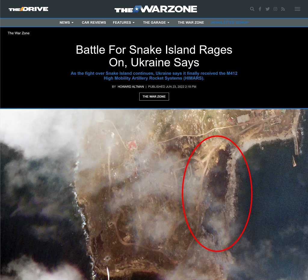 Battle For Snake Island Rages On, Ukraine Says by Howard Altman at The War Zone 6/23/2022