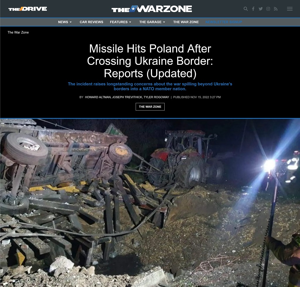 Missile Hits Poland After Crossing Ukraine Border: Reports -- Updated by Howard Altman, Joseph Trevithick, Tyler Rogoway, 11/15/2022