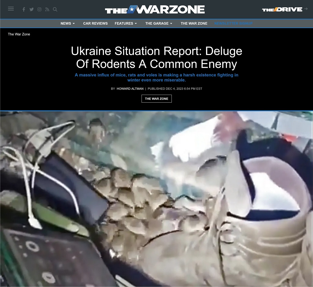 Ukraine Situation Report: Deluge Of Rodents A Common Enemy by Howard Altman, The War Zone 12/4/2023