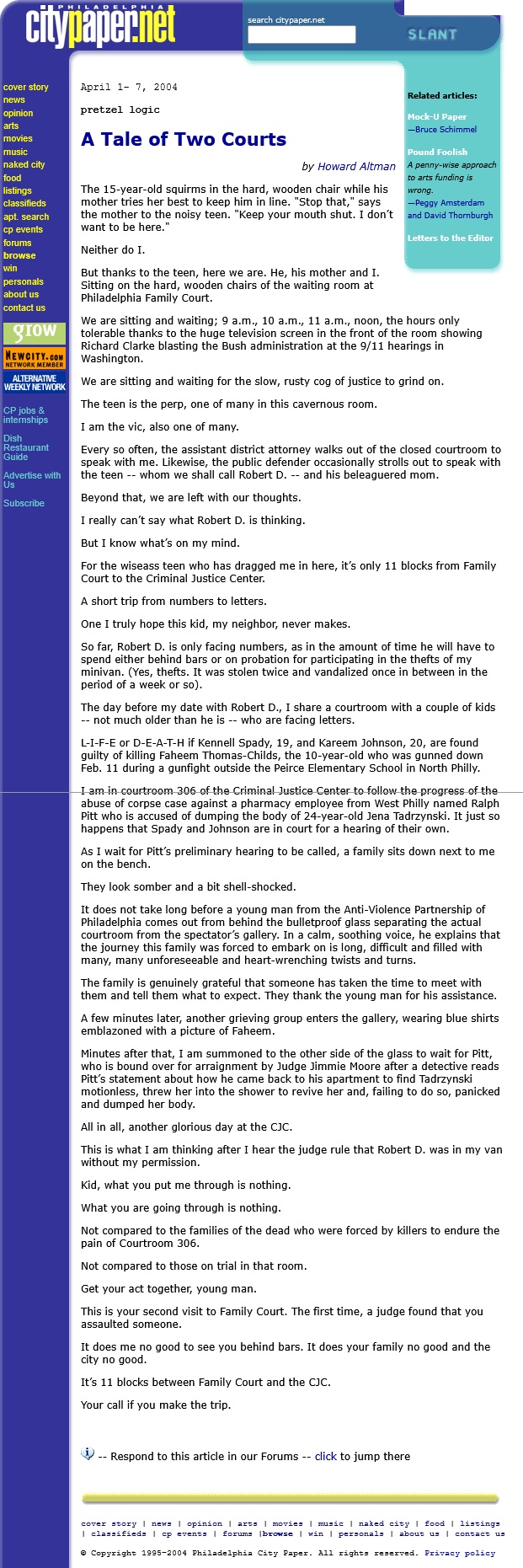 A Tale of Two Courts Pretzel Logic 4/1/2004