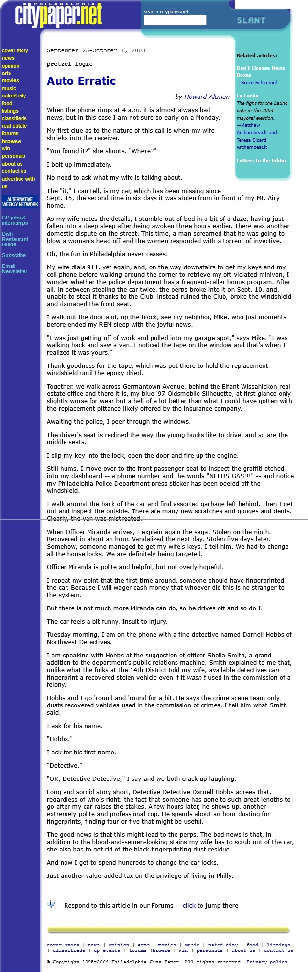 auto erratic pretzel logic 2003-09-25