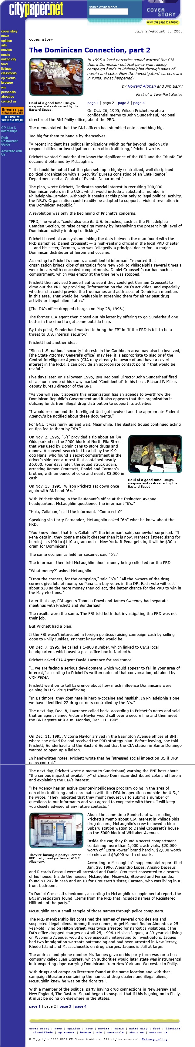 The Dominican Connection page 2 City Paper 7/27/2000
