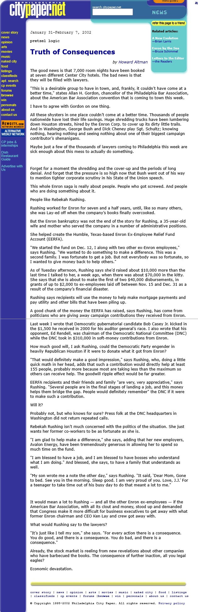 truth of consequences pretzel logic 2002-01-31