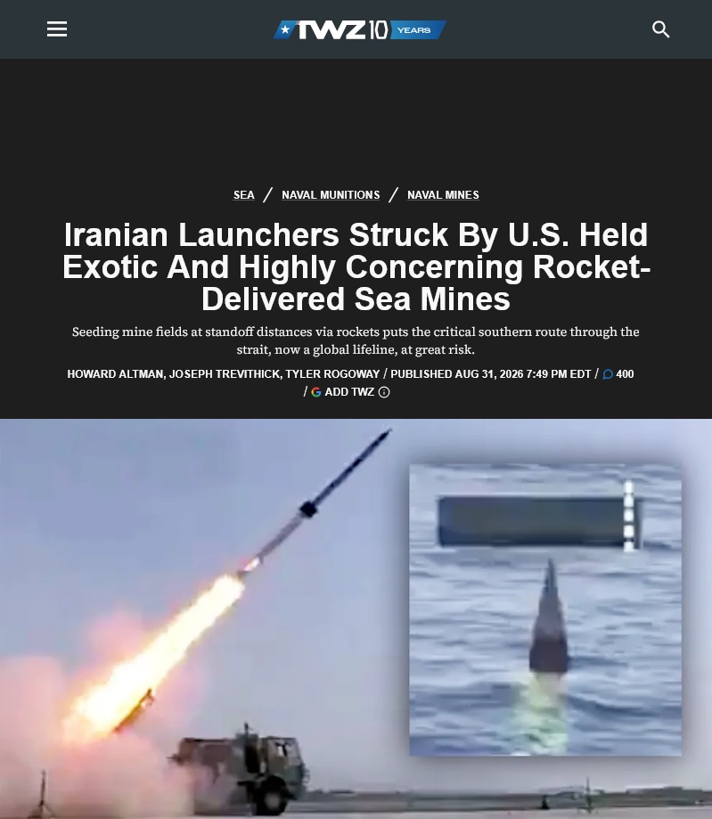 iranian-launchers-struck-by-us-held-exotic-and-highly-concerning-rocket-delivered-sea-mines-2026-08-31 topshot